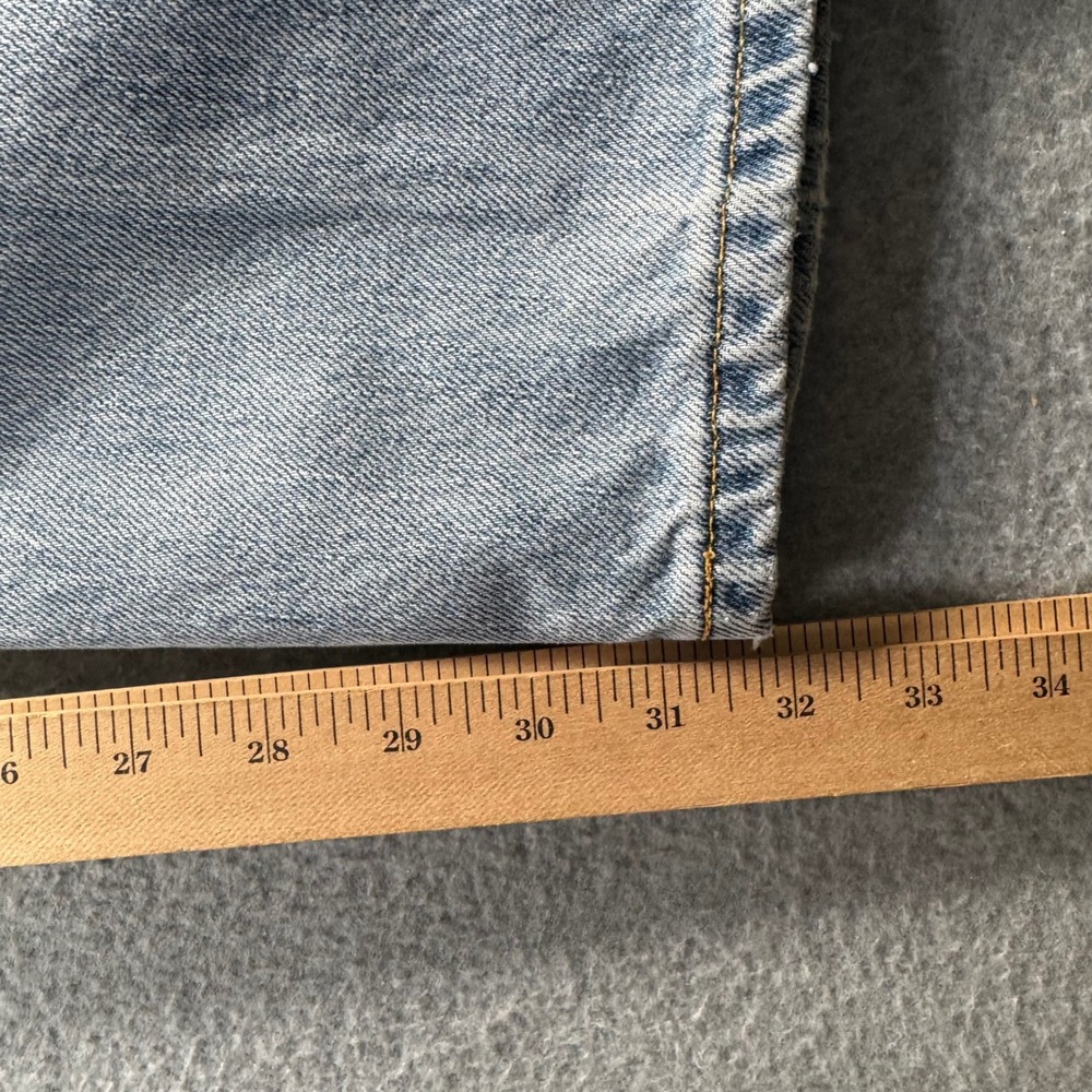 Levi's 505 Regular Fit Jeans Mens 36x32 Y2K Light Wash Blue Straight Leg Denim - Picture 10 of 11